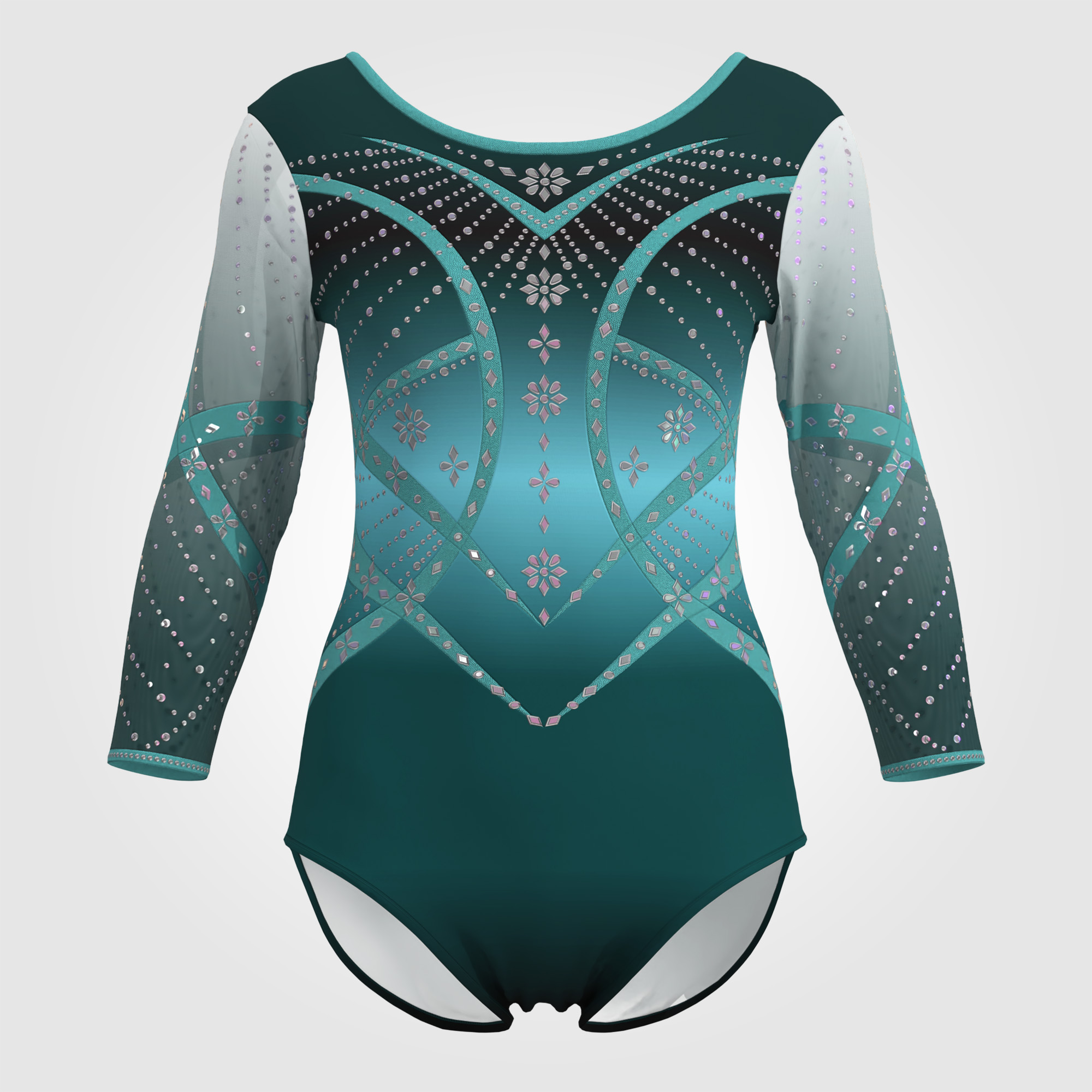 teens dark green gym leotard